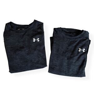 Under Armour Short Sleeve Tech T-Shirt Bundle Marled Black Youth Medium